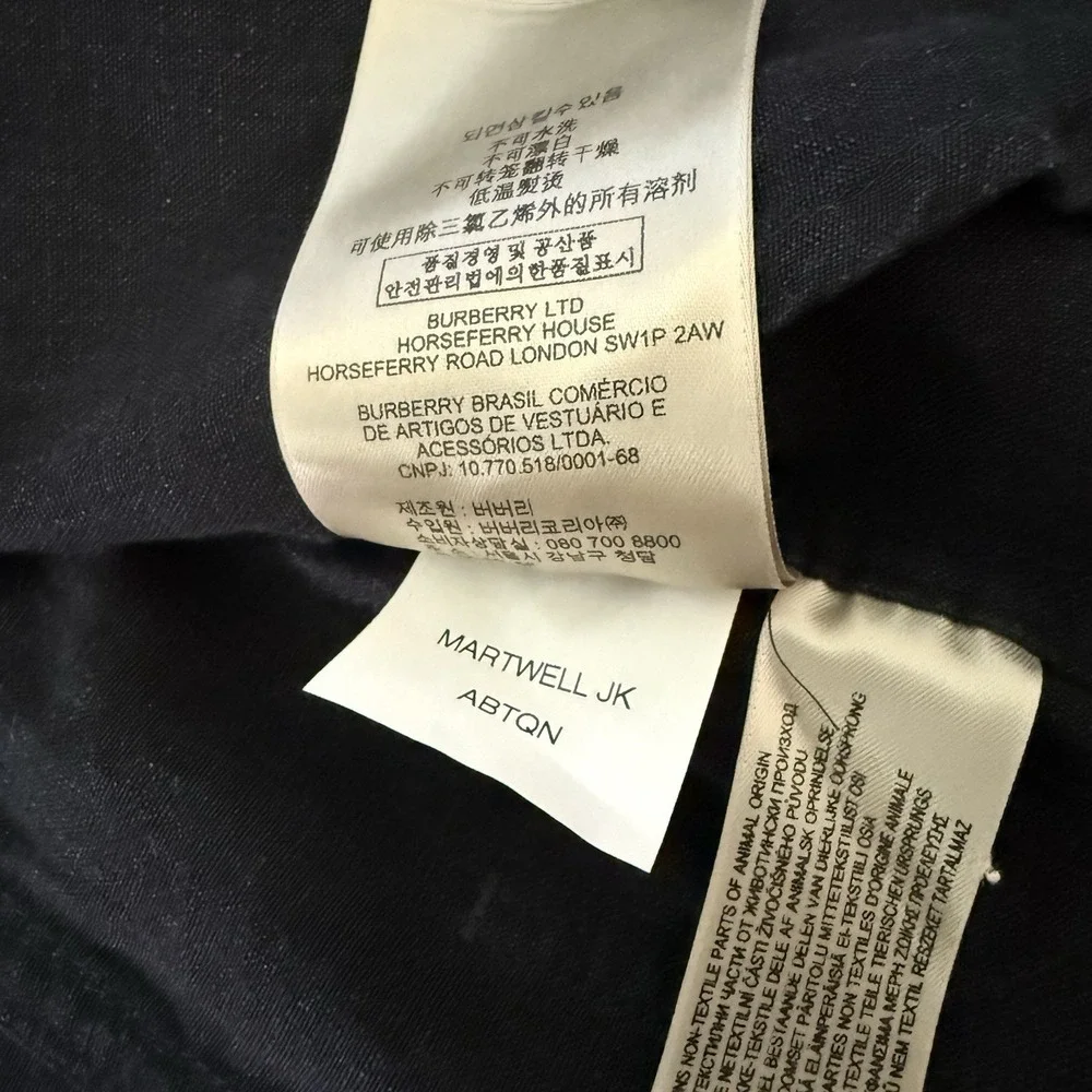NEW Burberry Brit Linen Blend Casual Blazer Size 46 Navy‎ 2 Button Closure $895